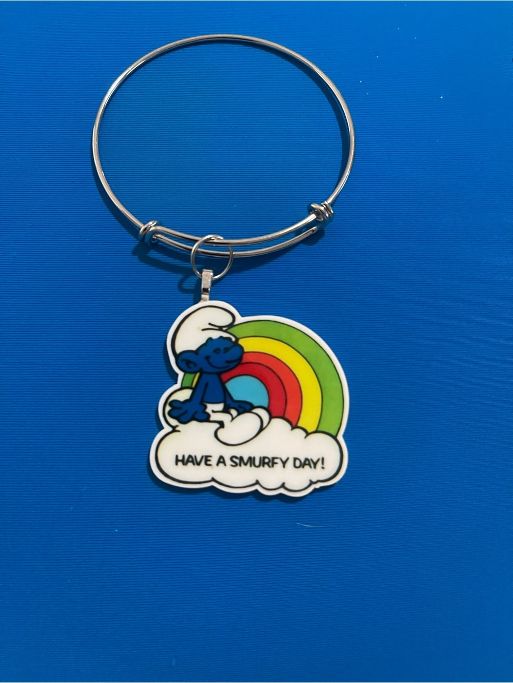 Smurfs Rainbow Charm Bangle - 'Have a Smurfy Day'